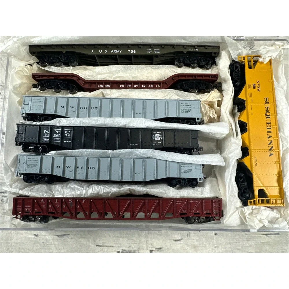 HO Scale Freight Car Lot of 7 NYSW US Army NYC B&O PRR MOW Hopper Gondola